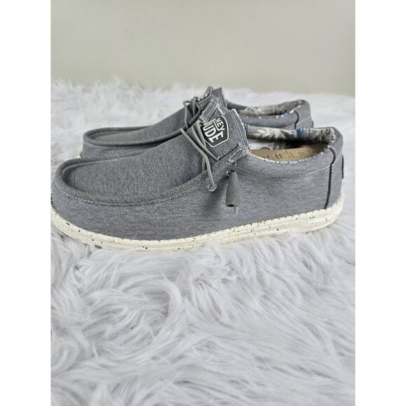 Hey Dude Men's Wally Stretch Loafer Stretch Canvas In Iron Size 11 New With Tags - Picture 4 of 7